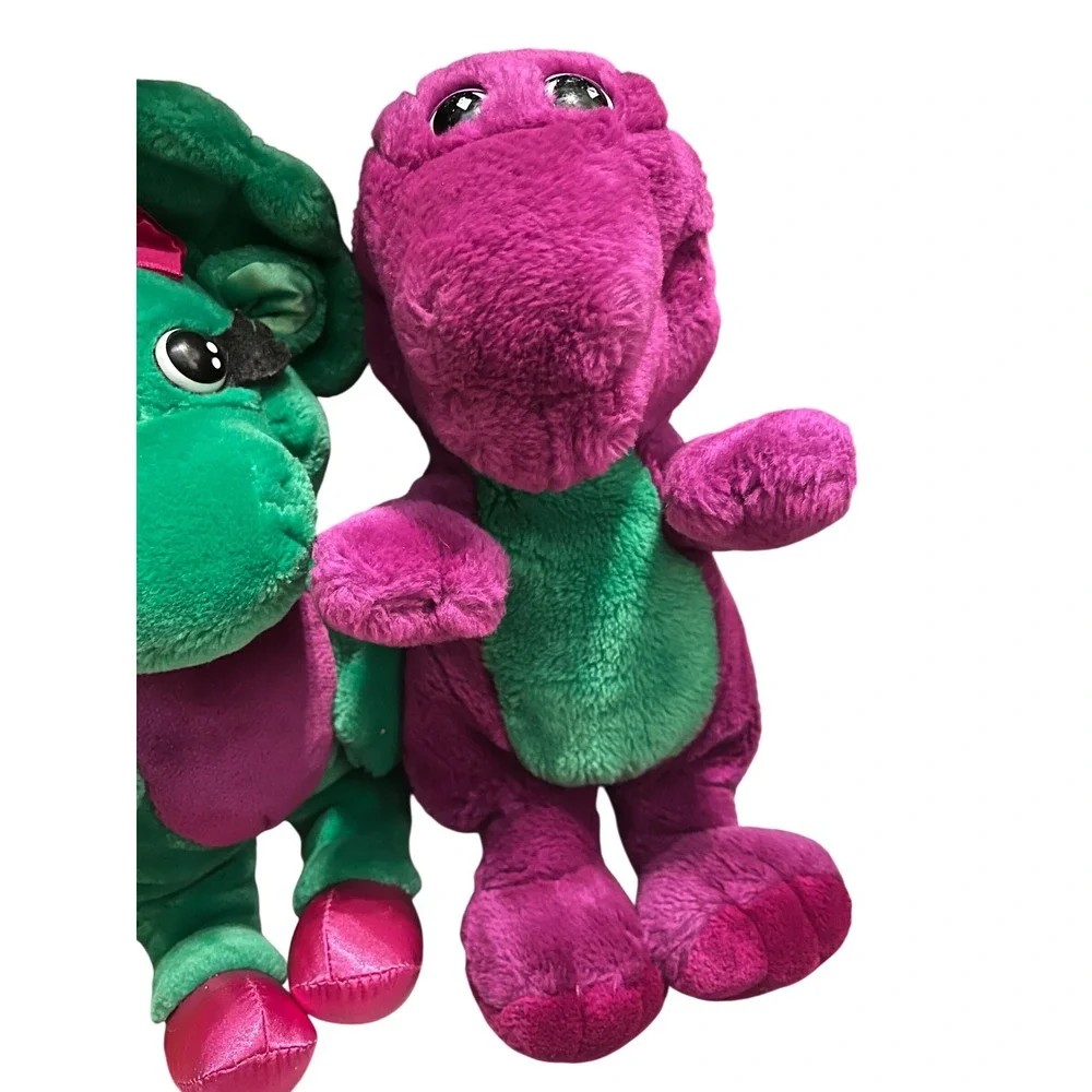 Vintage Barney Baby Bop BJ Plush Set Lyons Group 90s Dinosaur Stuffed Animals